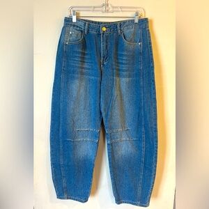 Women’s Medium Wash High Rise Balloon Leg Jeans Size M NEW